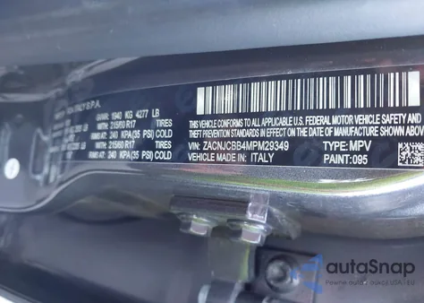 2021 Jeep Renegade Latitude Fwd from USA, damaged, VIN ZACNJCBB4MPM29349